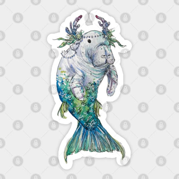 Mermaid Manatee Sticker by aquabun